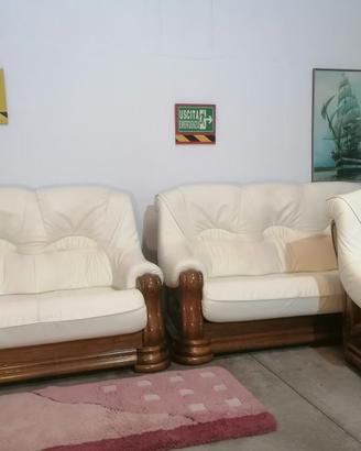 SET DIVANI reale 3+2+1 in pelle ! CONSEGNA !