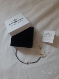 Braccialetto rosa dei venti in argento ed ematite