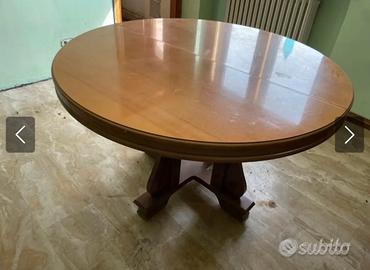 Tavolo circolare allargabile, legno massello