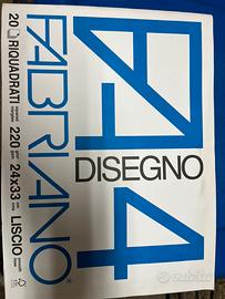 Fogli 24x33 Fabriano da disegno riquadrato