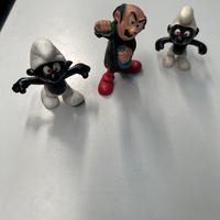 Lotto 2 puffi neri arrabbiati e Gargamella