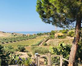 Casa di campagna con terreno vista mare