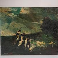 Dipinto olio su tela  del 900 braccianti