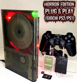 Sony Ps2 Slim Nera Trasparente Horror Edition