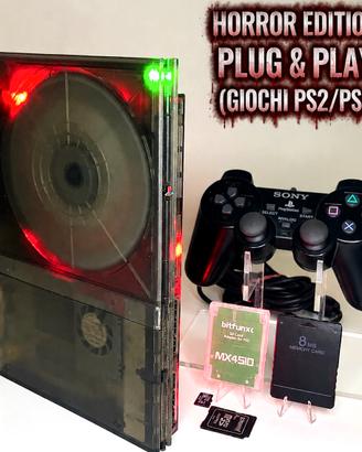 Sony Ps2 Slim Nera Trasparente Horror Edition
