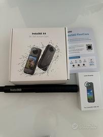 Insta360 x4 NUOVA + sd 256gb + selfie stick +lenti