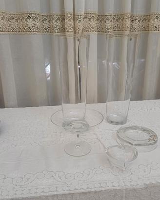 elegante set centrotavoli 2 vasi alti alzatine