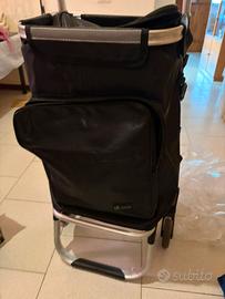 Carrello spesa VOUNOT saliscale – 6 ruote – nero