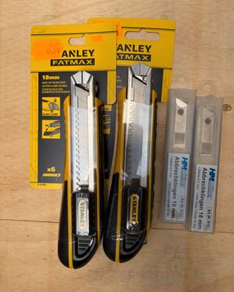 2 Cutter Stanley FatMax 18 mm + 20 lame di ricamb