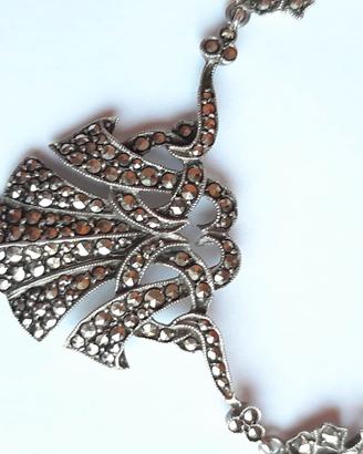 Collana vintage anni '30 argento e marcasite