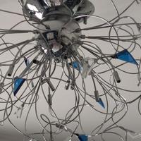 Plafoniera e abat jour Top Light, vetri blu/trasp