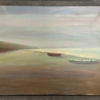 B. Lazzerini - Marina Toscana - Olio su Tela 1970