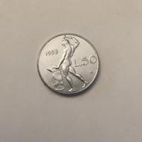 Moneta 50 lire piccola rara