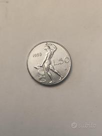 Moneta 50 lire piccola rara
