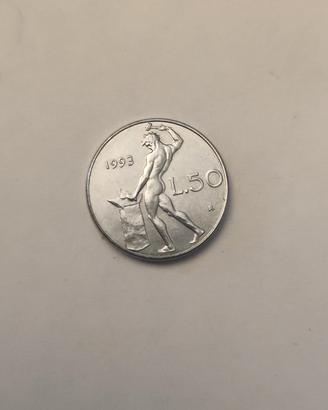 Moneta 50 lire piccola rara