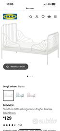 Letto Lettino Cameretta Allungabile IKEA Minnen
