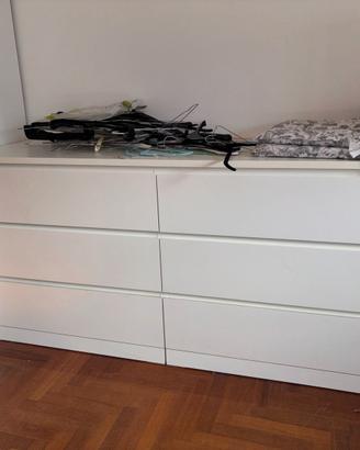 IKEA MALM cassettiera bianca 6 cassetti 160 cm