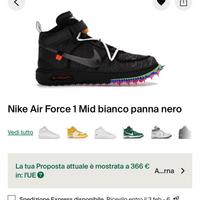 Nike Air Force 1 Mid Bianco e Nera