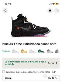 Nike Air Force 1 Mid Bianco e Nera
