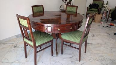 tavolo in radica con 6 sedie