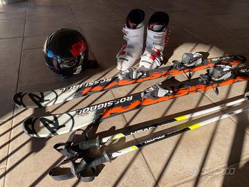 Sci bimbi +scarponi+bastoncini e casco