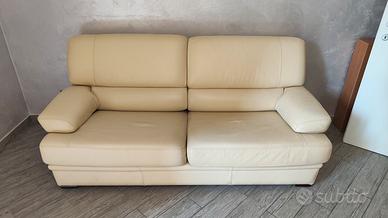 Divano letto 3 posti in vera pelle