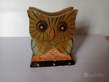 Gufo in legno porta tovaglioli