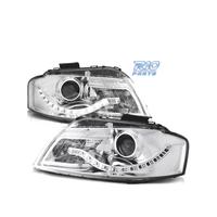 FARI AUDI A3 8P LUCE LED DIURNA FONDO CROMATO
