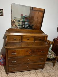 Cassettiera con specchio vintage