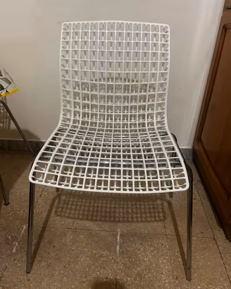 Set 4 sedie in plastica e metallo