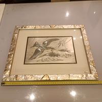 Bassorilievo in Argento Gabbiani e Mare- Ottaviani