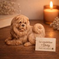 candela profumata a forma di chow chow
