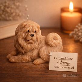 candela profumata a forma di chow chow