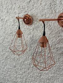 Coppia lampade da parete rosè