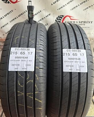 2 PNEUMATICI 215/65 R17 GOODYEAR ESTIVE SEMINUOVE