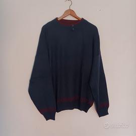 maglia blu con dettagli blu 50% LANA 