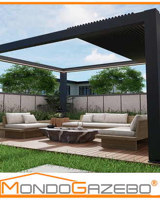 pergola bioclimatica motore led rgb retrattile pro