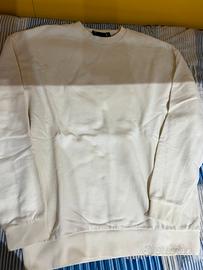 Felpa color panna asos con stampa nera dietro