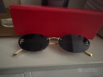 Occhiali da sole Fendi nero oro strass vintage