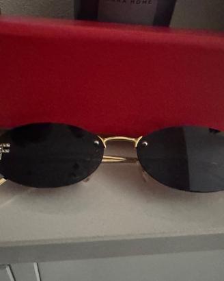 Occhiali da sole Fendi nero oro strass vintage
