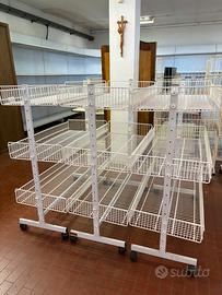 Ceste espositori con rotelle