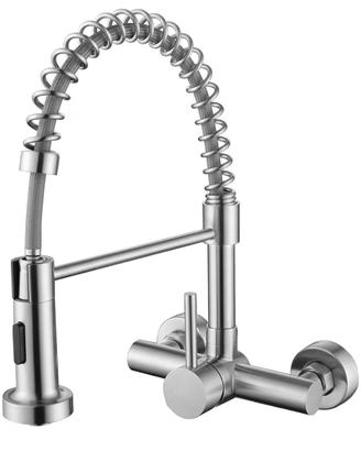 Rubinetto a muro con doccetta estraibile