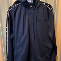 Felpa Nike blu con cappuccio e bande logo