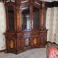 soggiorno con tavolo e 6 sedie in legno massello