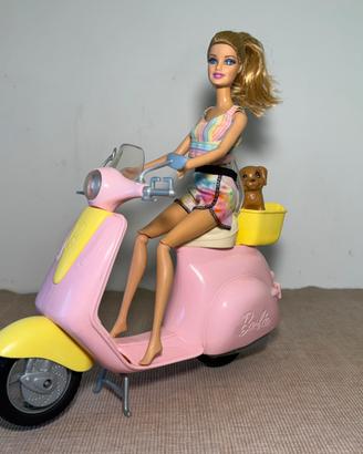 Barbie con moto e cagnolino