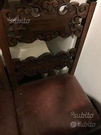 2 sedie legno stile Neorinascimentale