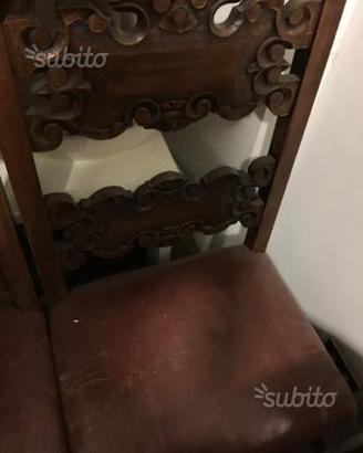 2 sedie legno stile Neorinascimentale