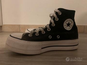 Converse nere alte platform