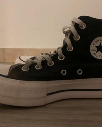 Converse nere alte platform