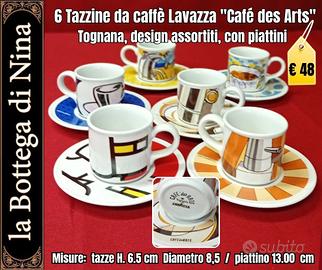 6 Tazzine da caffè Lavazza "Café des Arts"